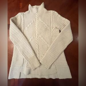 Vintage GAP CableKnit Funnel Neck Sweater Fisherman XS Oversized